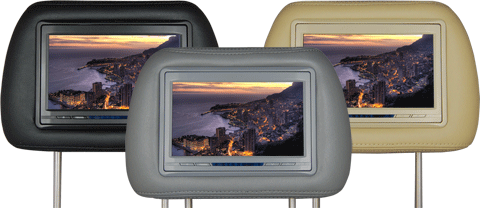 CKO Pre-Installed Headrests with 7" Screens - Click Image to Close